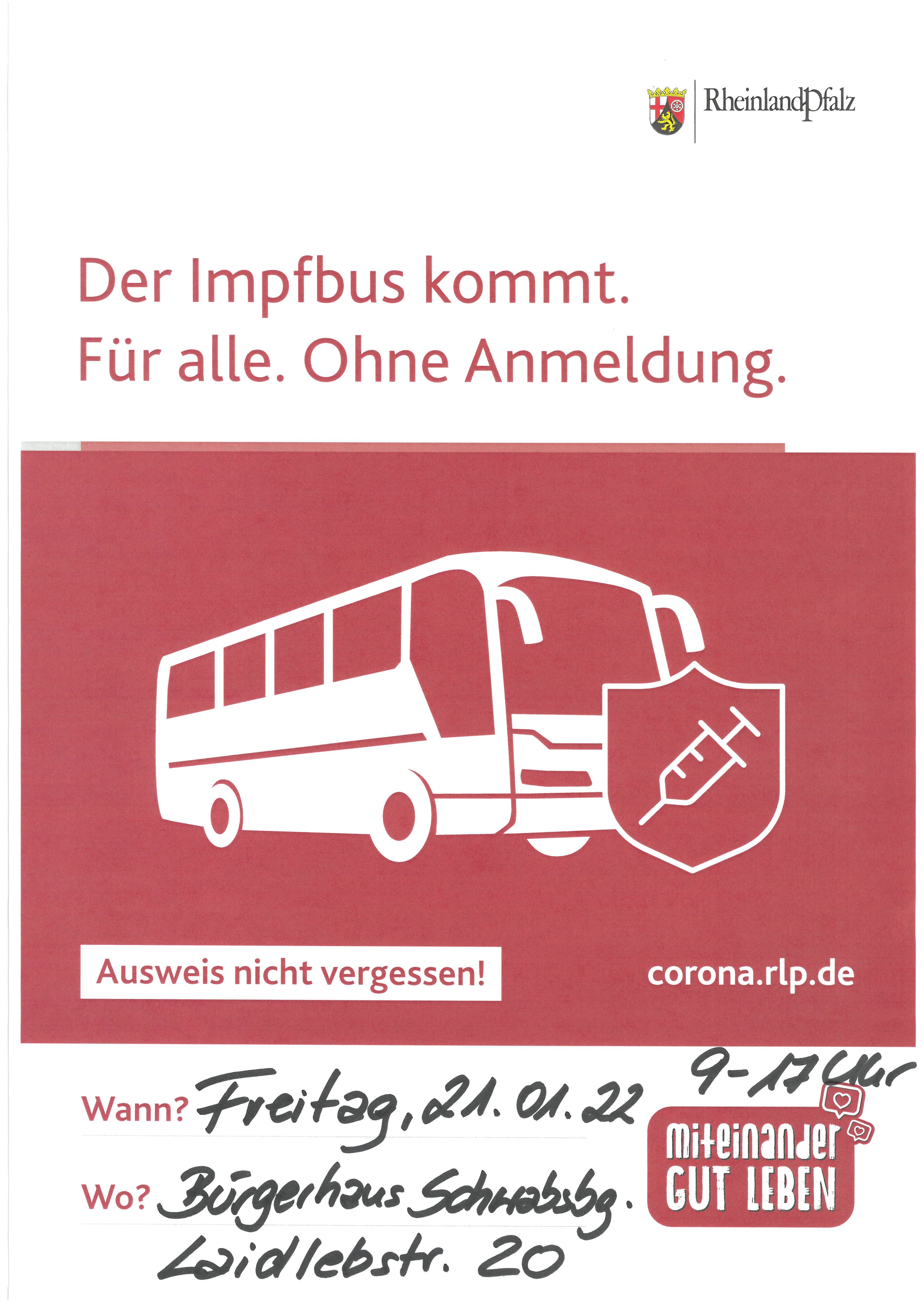 Flyer des Immpfbusses der nach Schwabsburg kommt