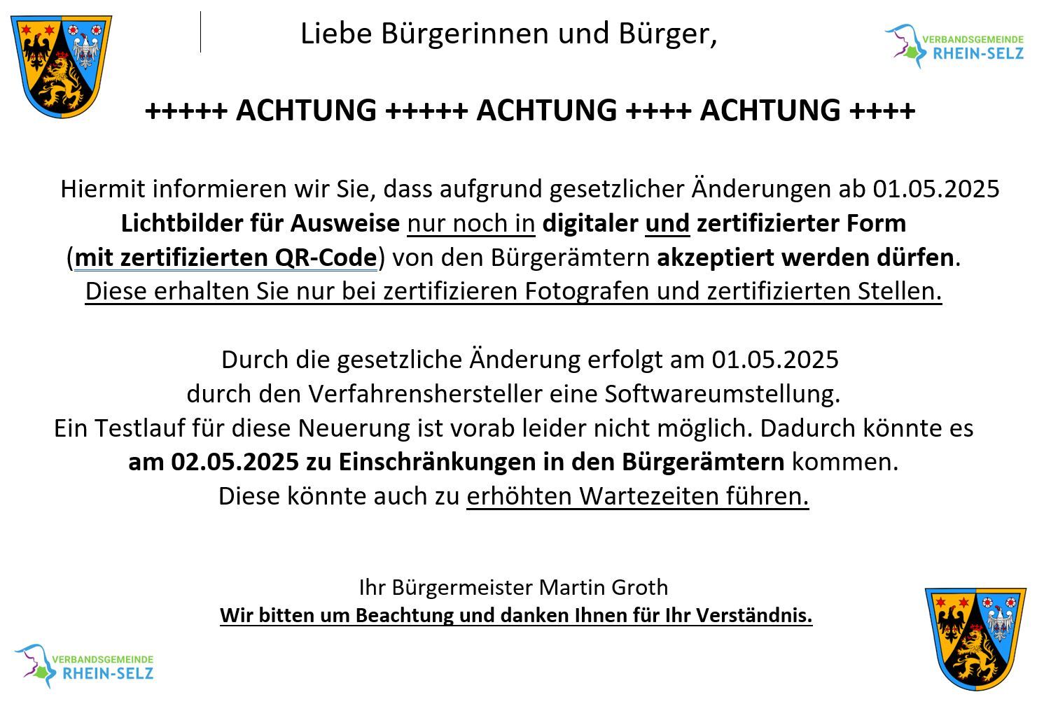 Mitteilung Lichtbilder