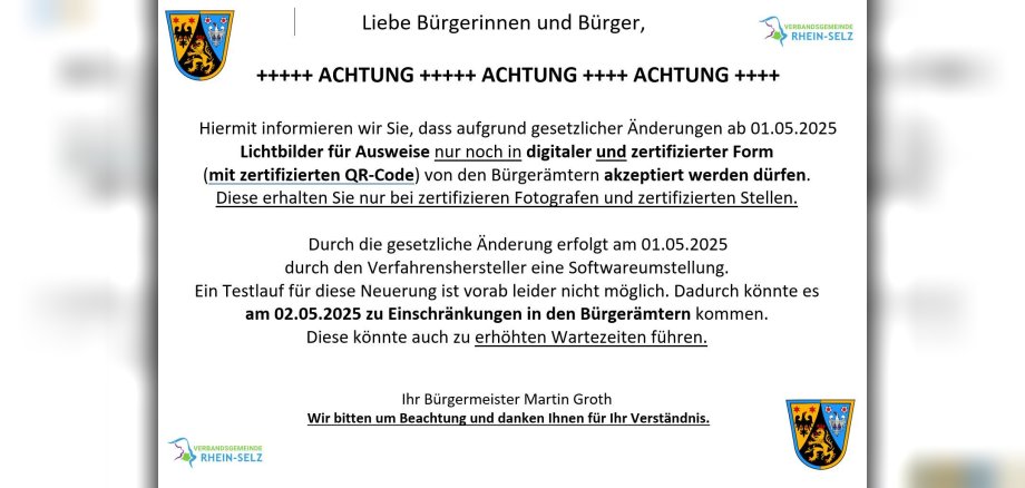 Mitteilung Lichtbilder